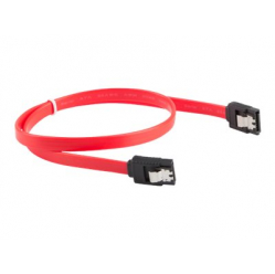 Kabel LANBERG CA-SASA-14CU-0050-R Lanberg SATA III Data 6 Gb/s 50cm metalowe zatrzaski +