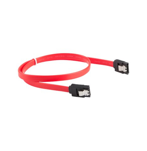 Kabel LANBERG CA-SASA-14CU-0050-R Lanberg SATA III Data 6 Gb/s 50cm metalowe zatrzaski +