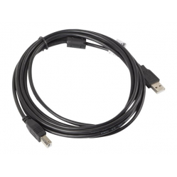 Kabel LANBERG CA-USBA-11CC-0030-BK Lanberg USB 2.0 AM-BM ferryt 3m czarny