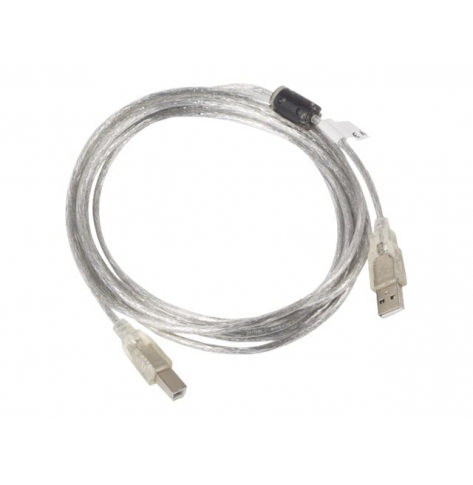 Kabel LANBERG CA-USBA-12CC-0030-TR Lanberg USB 2.0 AM-BM ferryt transparentny 3m