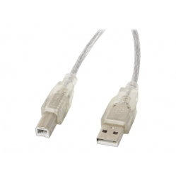Kabel LANBERG CA-USBA-12CC-0050-TR Lanberg USB 2.0 AM-BM ferryt transparentny 5m