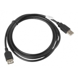 Kabel LANBERG CA-USBE-10CC-0018-BK Lanberg przedluzacz kabla USB 2.0 AM-AF 1.8m czarny
