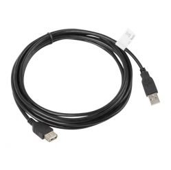 Kabel LANBERG CA-USBE-10CC-0030-BK Lanberg przedluzacz kabla USB 2.0 AM-AF 3m czarny