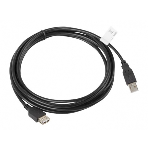 Kabel LANBERG CA-USBE-10CC-0030-BK Lanberg przedluzacz kabla USB 2.0 AM-AF 3m czarny