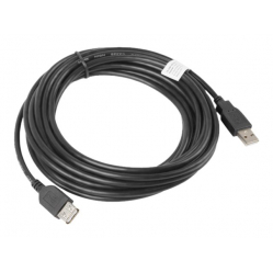Kabel LANBERG CA-USBE-10CC-0050-BK Lanberg przedluzacz kabla USB 2.0 AM-AF 5m czarny