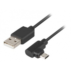 Kabel LANBERG CA-USBM-13CC-0018-BK Lanberg USB Micro-B(M)->A(M) 2.0 Katowy Lewo/Prawo Easy-USB 1.8m Czarny