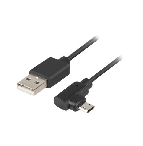 Kabel LANBERG CA-USBM-13CC-0018-BK Lanberg USB Micro-B(M)->A(M) 2.0 Katowy Lewo/Prawo Easy-USB 1.8m Czarny