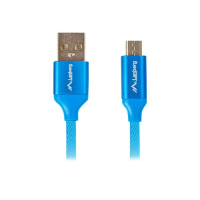 Kabel LANBERG CA-USBM-20CU-0010-BL Lanberg Premium Quick Charge 3.0, USB Micro-B(M)->A(M) 1M Niebieski