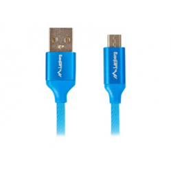 Kabel LANBERG CA-USBM-20CU-0010-BL Lanberg Premium Quick Charge 3.0, USB Micro-B(M)->A(M) 1M Niebieski