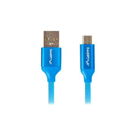 Kabel LANBERG CA-USBM-20CU-0010-BL Lanberg Premium Quick Charge 3.0, USB Micro-B(M)->A(M) 1M Niebieski