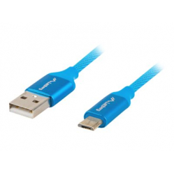 Kabel LANBERG CA-USBM-20CU-0018-BL Lanberg Premium Quick Charge 3.0, USB Micro-B(M)->A(M) 1.8M Niebieski