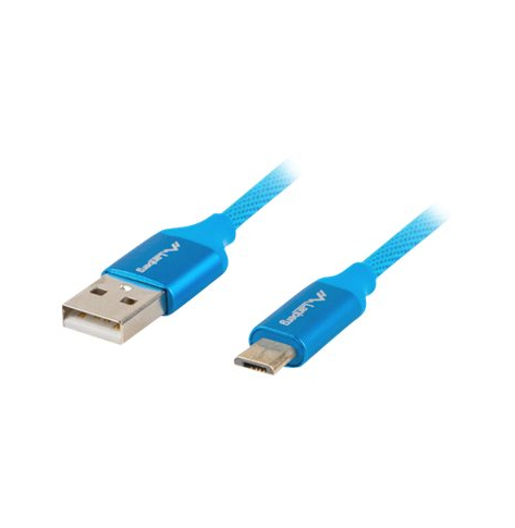 Kabel LANBERG CA-USBM-20CU-0018-BL Lanberg Premium Quick Charge 3.0, USB Micro-B(M)->A(M) 1.8M Niebieski