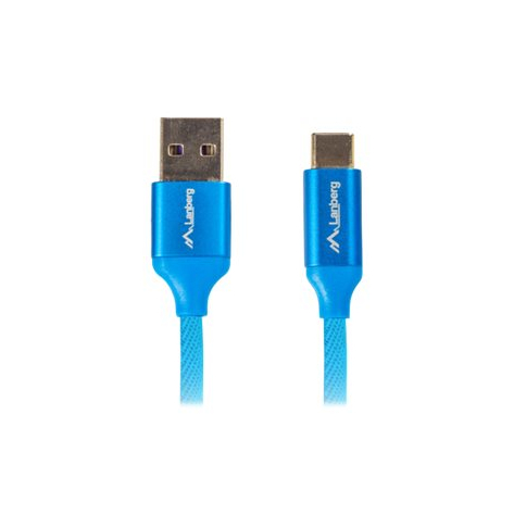 Kabel LANBERG CA-USBO-21CU-0005-BL Lanberg Premium USB-C(M)->A(M) 2.0 0.5M Niebieski