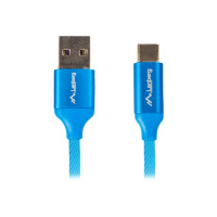 Kabel LANBERG CA-USBO-21CU-0010-BL Lanberg Premium USB-C(M)->A(M) 2.0 1M Niebieski