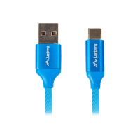 Kabel LANBERG CA-USBO-22CU-0005-BL Lanberg Premium Quck Charge 3.0 ,USB-C(M)->A(M) 0,5m Niebieski