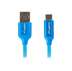 Kabel LANBERG CA-USBO-22CU-0005-BL Lanberg Premium Quck Charge 3.0 ,USB-C(M)->A(M) 0,5m Niebieski