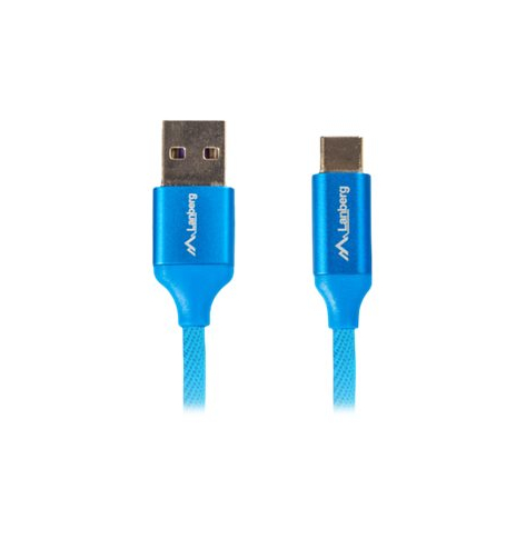 Kabel LANBERG CA-USBO-22CU-0005-BL Lanberg Premium Quck Charge 3.0 ,USB-C(M)->A(M) 0,5m Niebieski