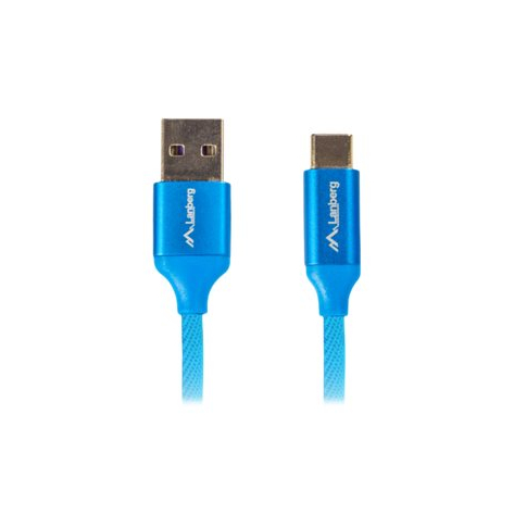Kabel LANBERG CA-USBO-22CU-0018-BL Lanberg Premium Quck Charge 3.0 ,USB-C(M)->A(M) 1,8m Niebieski