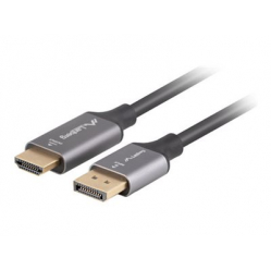 Kabel LANBERG Displayport M -> HDMI M 1.8M 4K Czarno-srebrny
