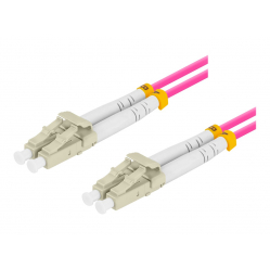 Patchcord LANBERG fiber optic MM LC/UPC-LC/UPC duplex 10m LSZH om4 50/125 3.0mm violet