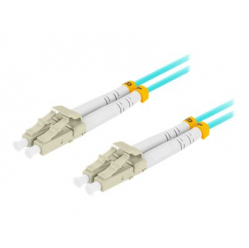 Patchcord LANBERG fiber optic MM LC/UPC-LC/UPC duplex 1m LSZH om3 50/125 3.0mm aqua