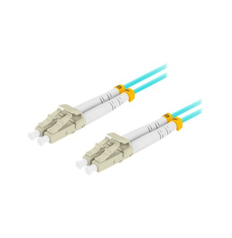 Patchcord LANBERG fiber optic MM LC/UPC-LC/UPC duplex 1m LSZH om3 50/125 3.0mm aqua