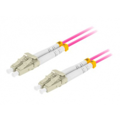 Patchcord LANBERG fiber optic MM LC/UPC-LC/UPC duplex 1m LSZH om4 50/125 3.0mm violet