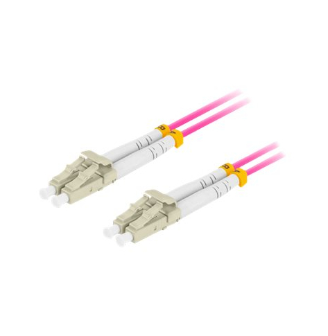 Patchcord LANBERG fiber optic MM LC/UPC-LC/UPC duplex 1m LSZH om4 50/125 3.0mm violet