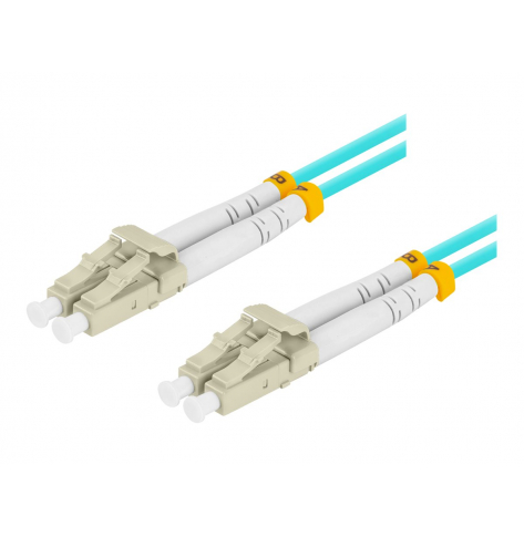 Patchcord LANBERG fiber optic MM LC/UPC-LC/UPC duplex 2m LSZH om3 50/125 3.0mm aqua