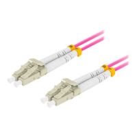 Patchcord LANBERG fiber optic MM LC/UPC-LC/UPC duplex 2m LSZH om4 50/125 3.0mm violet