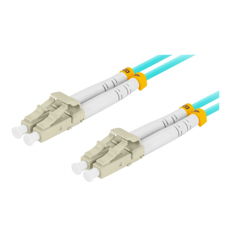 Patchcord LANBERG fiber optic MM LC/UPC-LC/UPC duplex 3m LSZH om3 50/125 3.0mm aqua