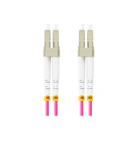 Patchcord LANBERG fiber optic MM LC/UPC-LC/UPC duplex 5m LSZH om4 50/125 3.0mm violet