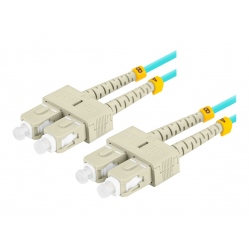 Patchcord LANBERG fiber optic MM SC/UPC-SC/UPC duplex 1m LSZH om3 50/125 3.0mm aqua