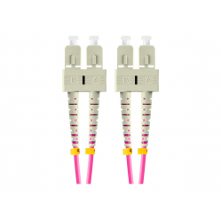 Patchcord LANBERG fiber optic MM SC/UPC-SC/UPC duplex 1m LSZH om4 50/125 3.0mm violet