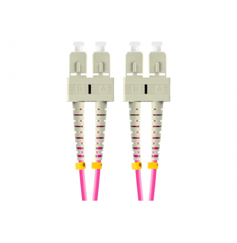 Patchcord LANBERG fiber optic MM SC/UPC-SC/UPC duplex 1m LSZH om4 50/125 3.0mm violet