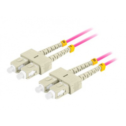 Patchcord LANBERG fiber optic MM SC/UPC-SC/UPC duplex 2m LSZH om4 50/125 3.0mm violet