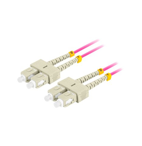 Patchcord LANBERG fiber optic MM SC/UPC-SC/UPC duplex 2m LSZH om4 50/125 3.0mm violet
