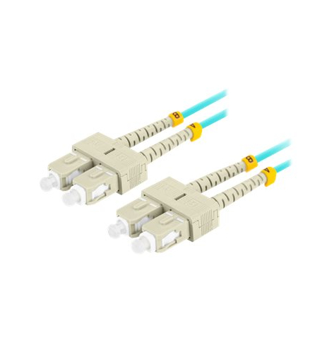 Patchcord LANBERG fiber optic MM SC/UPC-SC/UPC duplex 3m LSZH om3 50/125 3.0mm aqua