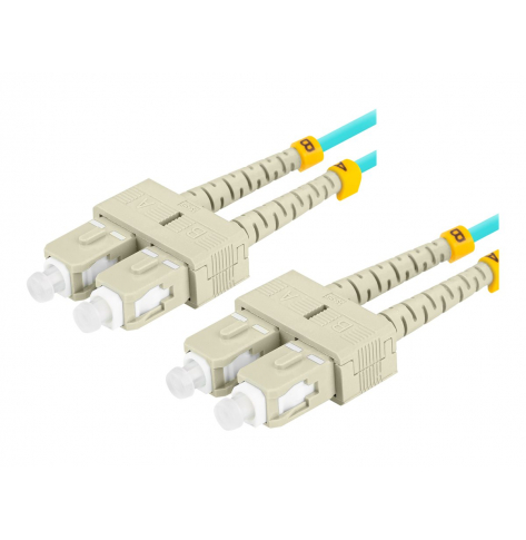 Patchcord LANBERG fiber optic MM SC/UPC-SC/UPC duplex 5m LSZH om3 50/125 3.0mm aqua
