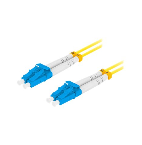 Patchcord LANBERG fiber optic SM LC/UPC-LC/UPC duplex 1m LSZH g657a1 3.0mm yellow
