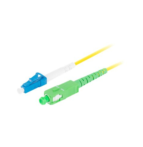 Patchcord LANBERG fiber optic SM LC/UPC-SC/APC simplex 2m LSZH g657a1 3.0mm yellow