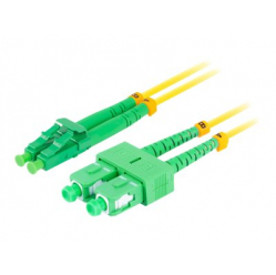 Patchcord LANBERG fiber optic SM SC/APC-LC/APC duplex 2m LSZH g657a1 3.0mm yellow