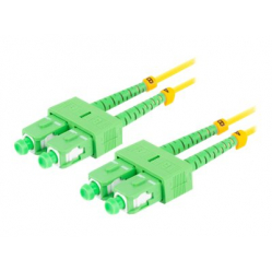 Patchcord LANBERG fiber optic SM SC/APC-SC/APC duplex 10m LSZH g657a1 3.0mm yellow