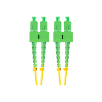 Patchcord LANBERG fiber optic SM SC/APC-SC/APC duplex 15m LSZH g657a1 3.0mm yellow