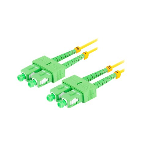 Patchcord LANBERG fiber optic SM SC/APC-SC/APC duplex 1m LSZH g657a1 3.0mm yellow