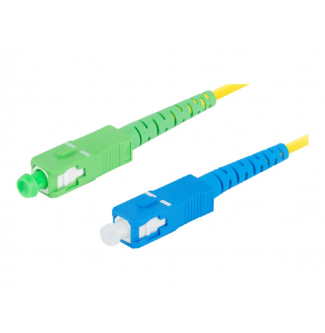 Patchcord LANBERG fiber optic SM SC/APC-SC/UPC simplex 1m LSZH g657a1 3.0mm yellow