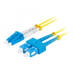 Patchcord LANBERG fiber optic SM SC/UPC-LC/UPC duplex 1m LSZH g657a1 3.0mm yellow