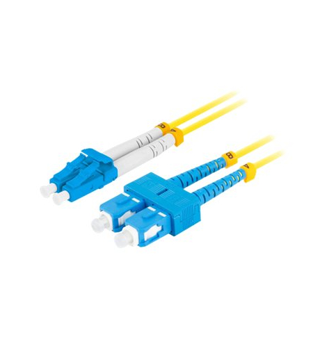 Patchcord LANBERG fiber optic SM SC/UPC-LC/UPC duplex 1m LSZH g657a1 3.0mm yellow