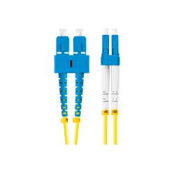Patchcord LANBERG fiber optic SM SC/UPC-LC/UPC duplex 2m LSZH g657a1 3.0mm yellow