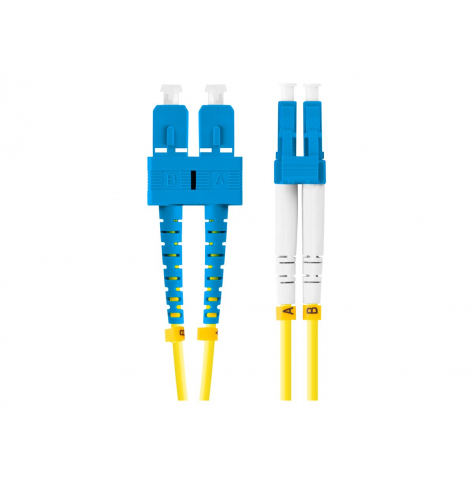 Patchcord LANBERG fiber optic SM SC/UPC-LC/UPC duplex 2m LSZH g657a1 3.0mm yellow